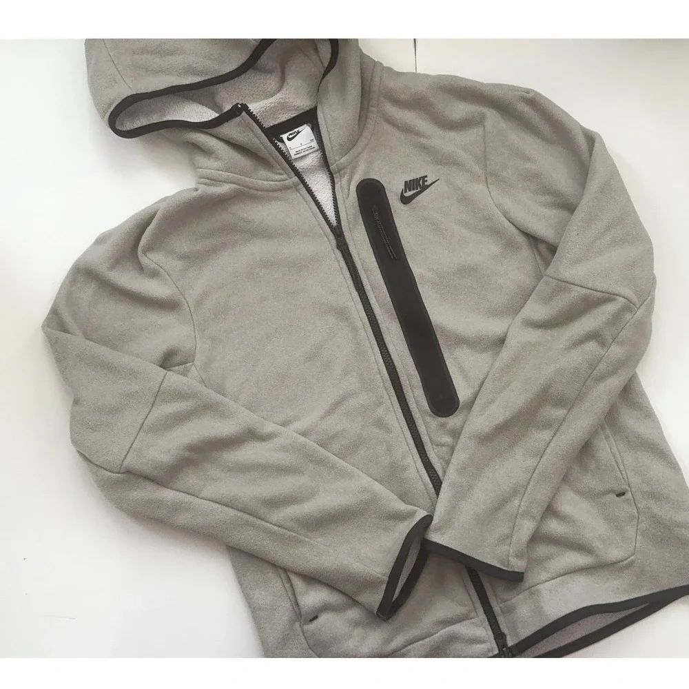 Nike Tech Fleece Full Zip‎ Hoodie Grey Heather Winter Jacket Mens Small S